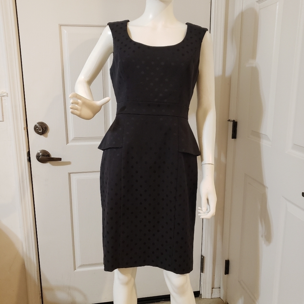 White House Black Market Black Polka Dot Midi Dress